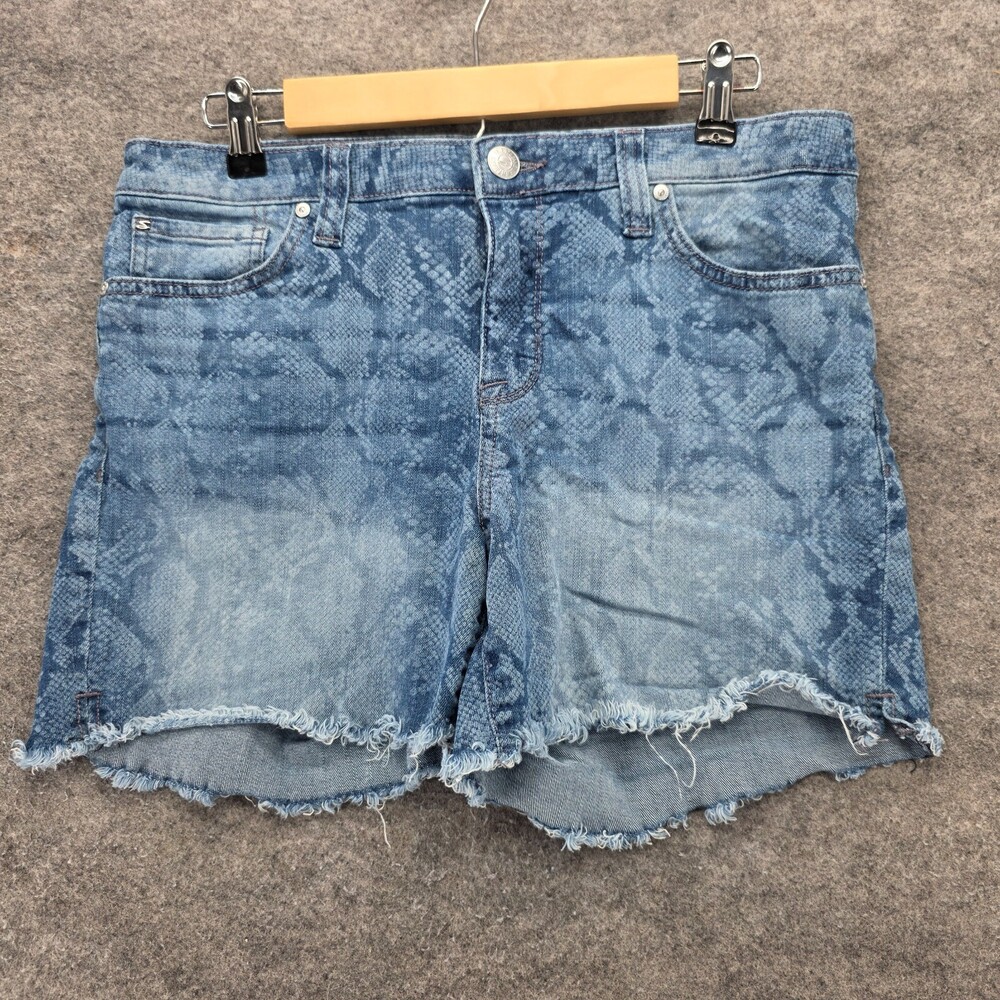 Seven 7 Jeans Shorts Womens 8 Weekend Blue Denim Snakeskin